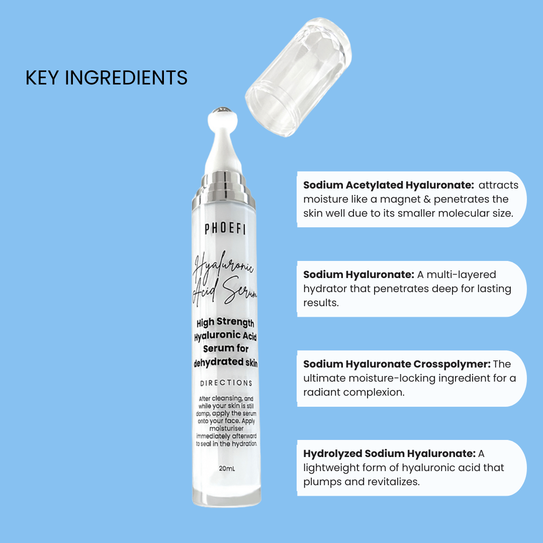 HYALURONIC ACID SERUM - High strength - 4 types of Hyaluronic Acid