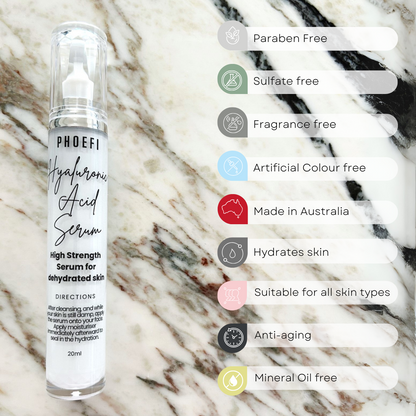HYALURONIC ACID SERUM - High strength - 4 types of Hyaluronic Acid