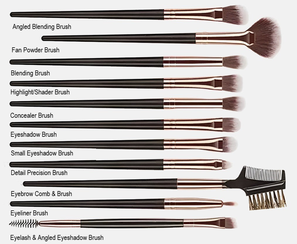 MAKEUP BRUSH KIT - 15 PIECES